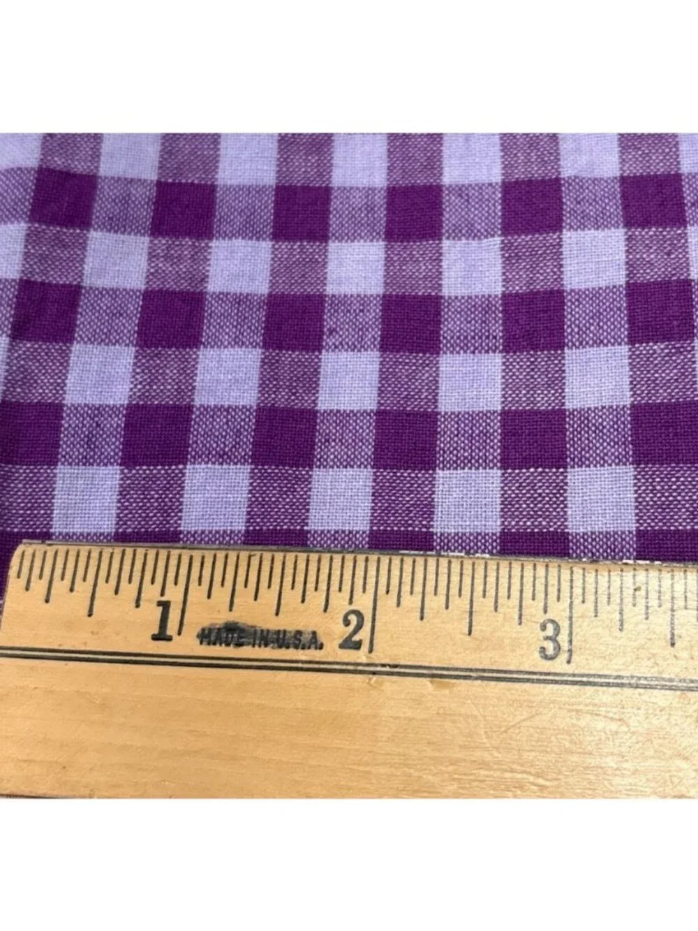 Purple Gingham Check Cotton Fabric 17x21